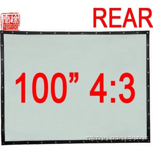 100 Inches 4:3 PVC Fast Fold Portable Rear Full HD Projector Projection Screen Film for LCD LED DLP HD 3D Movie Projector