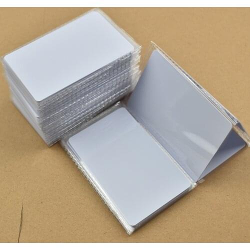 100pcs/lot nfc 1k S50 and TK4100 thin PVC RFID 13.56MHz and 125Khz dual Chip frequency Blank card