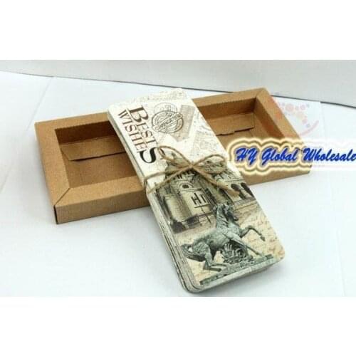 Free shipping 12sets/lot NEW Vintage Tower Paris Book Holder Message Card Gift Stationery Funny Office Supplies