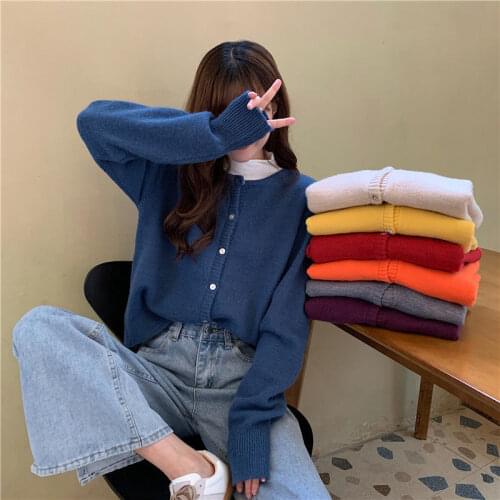 2020 nian Short Autumn Winter Sweaters Cardigan Coat Woman Sweaters Femme Chandails Pull Hiver