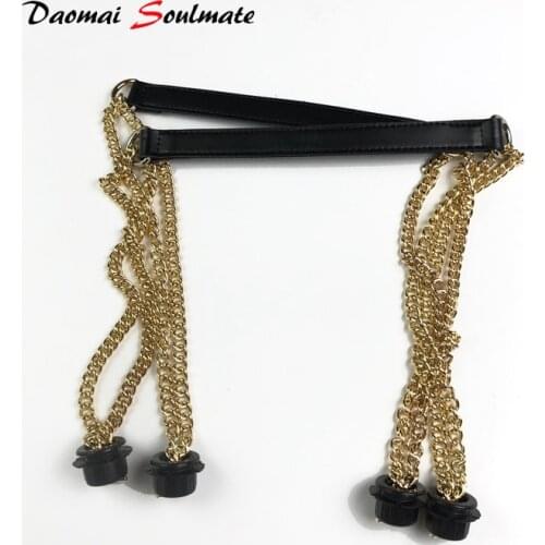 78cm Glod Chain Long Aluminum Superfiber Leather Flat Handles handle for Obag O Bag Classic Mini Handbag accessories