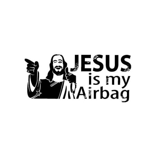 DasDecal JESUS IS MY AIRBAG Car Sticker Waterproof Personalized Decal Laptop Truck Motorcycle Auto Accessories PVC,12cm*5cm