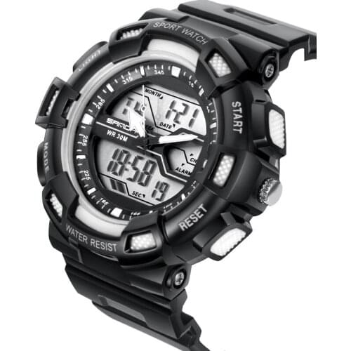 BASID Watches For Men Waterproof Sports Clock Alarm Dual Display Wristwatch Quartz Military Watch S Shock Top Brand Luxury Male