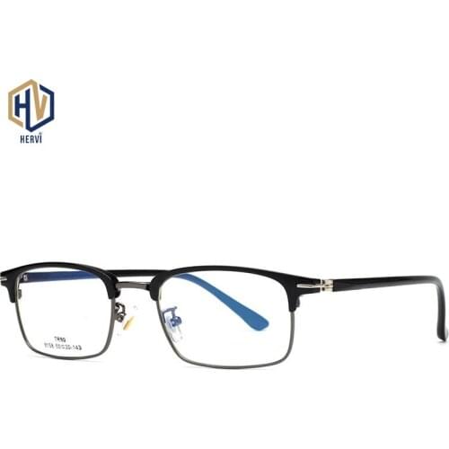 Business Glasses Frames Men Women Prescription Eyeglasses Fashion Metal Half-frame TR90 Temple Spectacles Frames