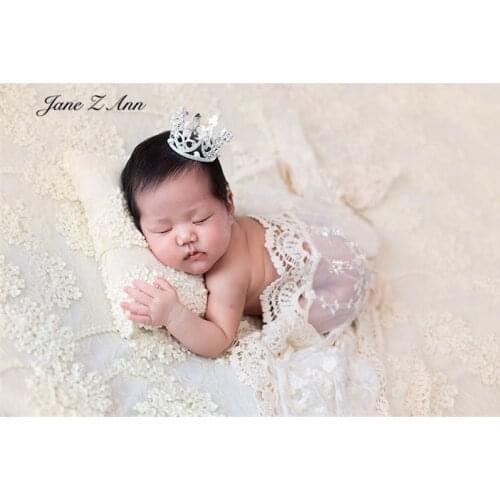 Jane Z Ann Embroidered Lace Wrap Beige Princess Baby Photo Shooting accessories Infant Gauze Newborn Photography Props 30x175cm