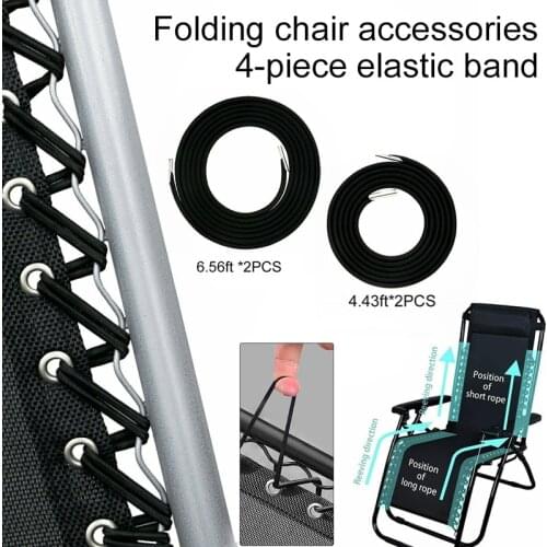 4 Pcs Elastic Cord Stable for Zero Gravity Reclining Garden Sun Lounger Chairs Folding chair accessories elastic band