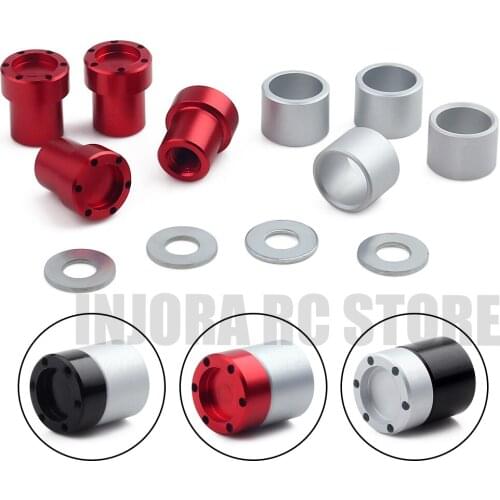 4Pcs Aluminum Alloy M4 Nut Wheel Rim Center Cap Hub for 1/10 RC Crawler Car Axial SCX10 Traxxas TRX4 Tamiya