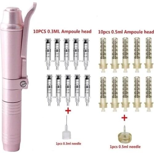 2 in1 Meso Injection Gun Hyaluron Pen 0.3ml&0.5ml Head Gold Hyaluronic Acid Pen Meso Gun Nebulizer Lip Injection Anti Wrinkle