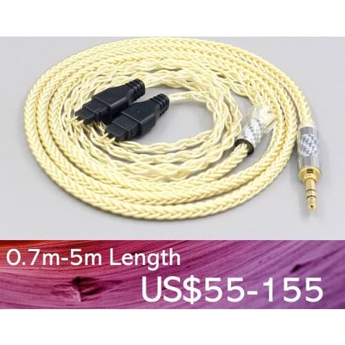 LN007607 8 Core Gold Plate + Palladium Silver OCC Alloy Cable For Sennheiser HD580 HD600 HD650 HDxxx HD660S HD58x HD6xx Earphone