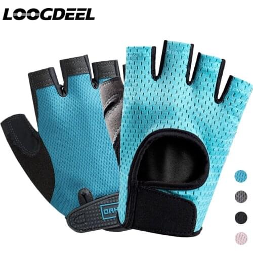 LOOGDEEL Cycling Gloves Half Finger Breathable Wearable Anti-slip Shockproof Outdoor Movement Motorcycle Bike Cycling Gloves
