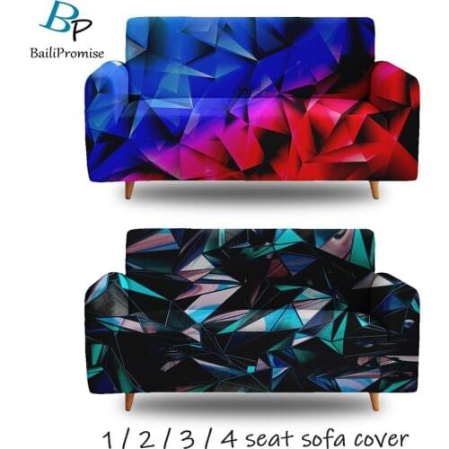 Furniture Decor Gradient Diamond Pattern 3D Print Sofa Cover 1/2/3/4-seater Custom Elastic Couch Sofa Set Living Room Bedroom