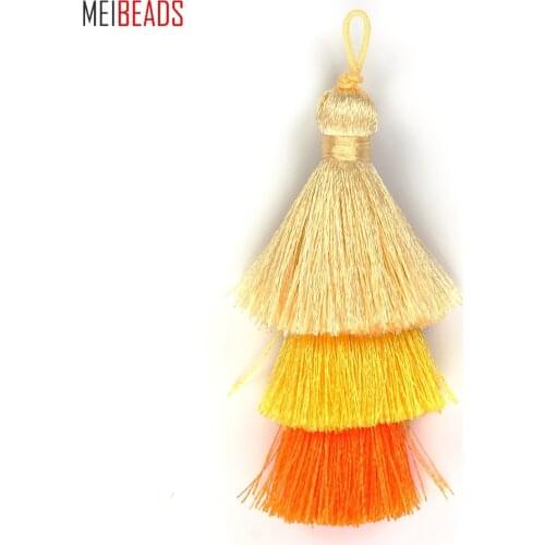 MEIBEADS A Pair Of Colorful Three-layer color Tassels Charms For Women DIY Jewelry Accessories Earrings Making Findings EY5070