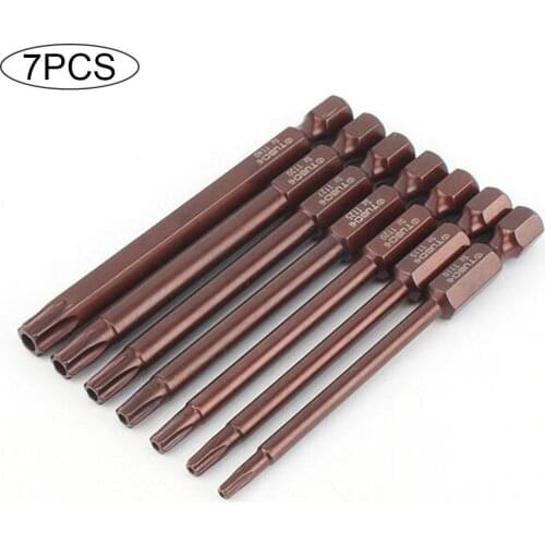 7PCS Hex Head Allen Wrench Drill Bit Hex Shank Screw Bit Set 3 Inch S2 Redness Treatment Steel spot