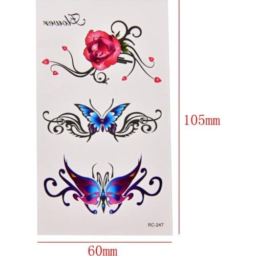 Stickers Rose Flower Waterproof Fake Tatoo Henna Tools Sexy Butterfly 3D Garland Temporary Tattoo Body Art Flash Tattoo