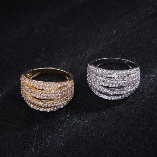New Designer Luxury Twist Lines Geometry Cubic Zironium Engagement Dubai Naija Bridal Finger Rings Jewelry Addiction J1876