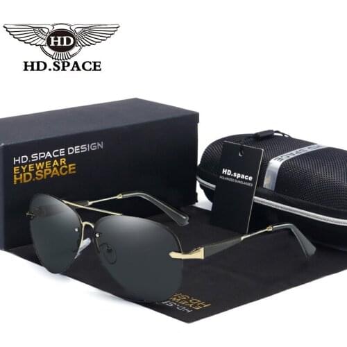 HD Stylish Men Polarized Sunglasses Hipster Color Filmed Eyewear Rimless Driving Glasses Mirror Oculos De Sol Fishing Gafas LD43