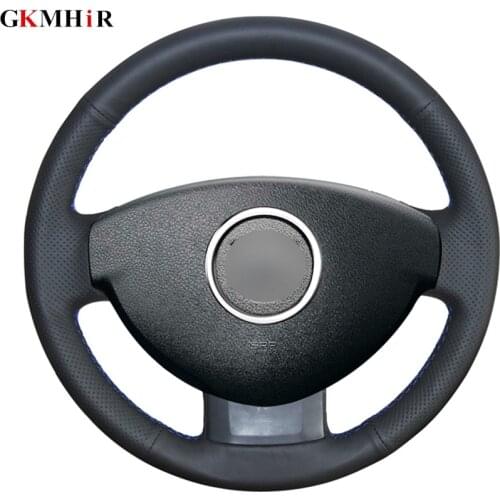 GKMHiR DIY Steering Wheel Cover Black Artificial Leather Car Steering Wheel Cover for Renault Duster Dacia Duster 2011-2015