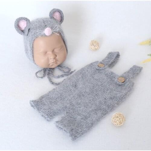 P&W Newest Baby Sweater Romper Boys Girls Toddler Solid Sweater Handmade Infant Kids Newborn Clothes+Cute Hat Set