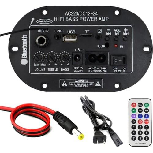 12V 24V 220V High Power Digital Amplifier Board Bluetooth-compatible Subwoofer Amp Car Home USB FM Radio TF Player Audio Module