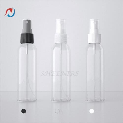 1pc 120ml/4oz Empty Refillable Square Clear Plastic Mist Spray Bottle Pump Press Sprayer Travel Cosmetic Container