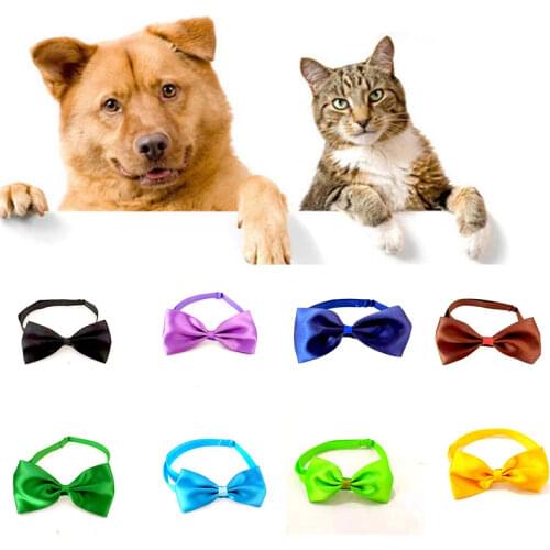 Dog Cat Necktie Cravat Adjustable Dog Bow Tie Neck Strap for Pet Cat Puppy Dog Collar Dog Accessories MultiColor Pet supplies