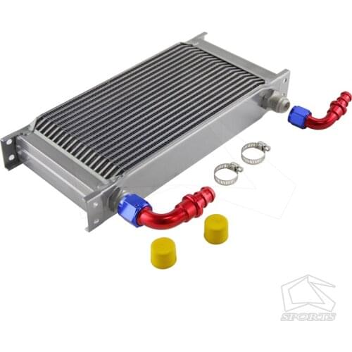 19 Row Alloy 10-AN Oil Cooler for Universal Cars AN10 Cooling System+ 90 Degree Fittings