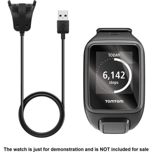 USB Charging Cable Charger Cables + Screen Protector Shield Film For TomTom Spark Smart Watch Accessories