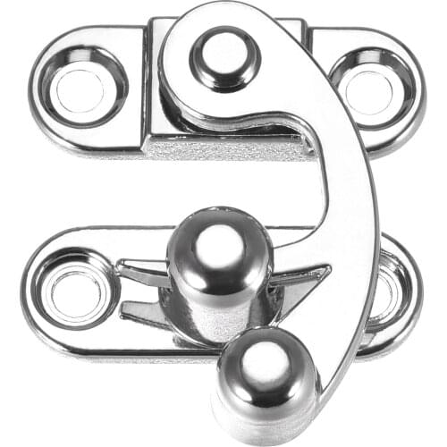 Uxcell Antique Right Latch Hook Hasp 32mmx28mm Swing Arm Latch Silver Tone 2 Pcs