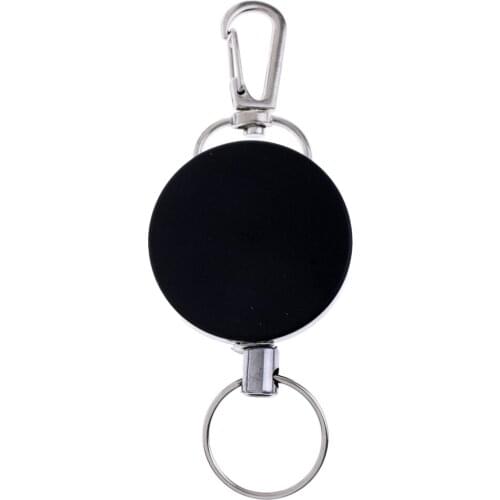 Retractable Keychain - Heavy Duty Badge Holder Reel with Multitool Carabiner Clip,Key Ring with Steel Wire Cord