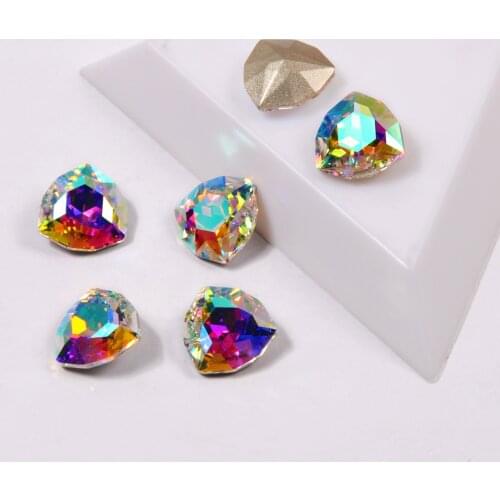 YANRUO 4706 K9 Glitter Glass Rhinestones Trilliant Shape AB Color Nail Rhinestone 3D Jewelry Making Beads DIY Nail Art Gems