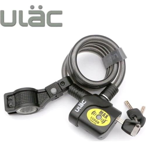 110dB Safety Padlock Bike Lock MTB Road Bicycle Lock Anti-theft Electronic Alarm For Motorcycle Scooter Strong Steel Cable Lock