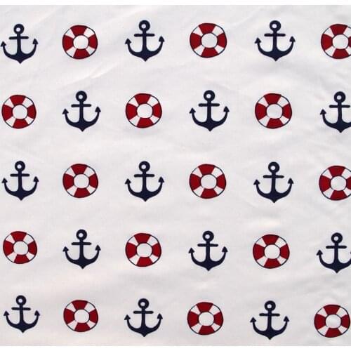 1 yard Cotton Twill Fabric for sewing pathwork, cloth, bedding - Sea anchor