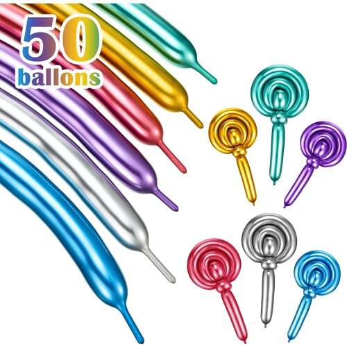 10/50/100pcs Long Glossy Pearl Latex Balloons Thick Chrome Colors Inflatable Air Balls for Balloon Animals Birthday Party Decor