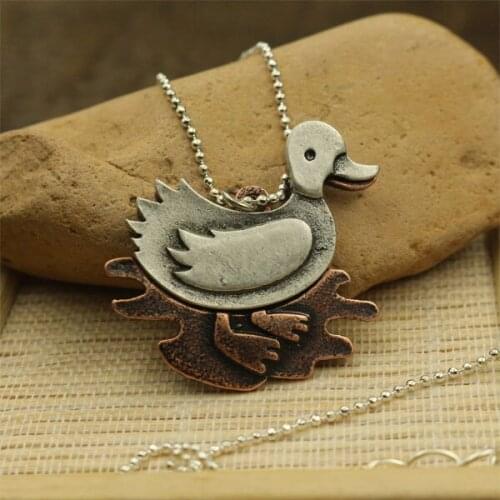 10pcs cute Duck lovey animals pendant stereoscopic necklace pendant girl jewelry