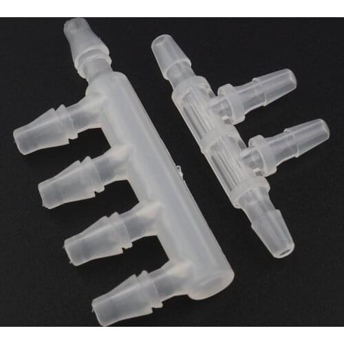 100pcs 2.4~7.9mm Food Grade PP Side 4ways 5ways Connectors Aquarium Fish Tank Air Pump Aerator Hose Joints Drip Irrigation Parts