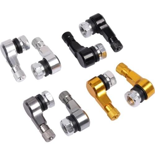 2Pcs Motorcycle Rim 90 Degree Angle Aluminum Alloy Valve Stem Motorcycle Wheel Tire Tubeless Valve Stems for RSZ