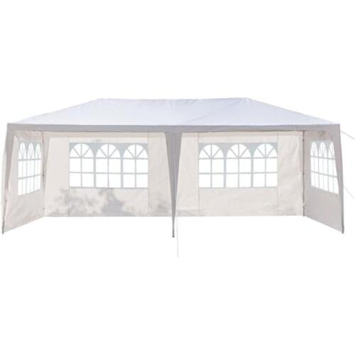 3 x 6m waterproof four-sided waterproof tent with spiral tube suitable for wedding, camping, parking and other party white