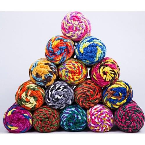 4 Balls 60 Colors Colorful Thick Yarn 3 Strands Crochet Knitting Yarns For Handmade DIY Scarf Gloves Shoes 200 Grams/Ball