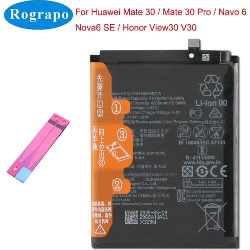 Original 4200mAh HB486586ECW Replacement Mobile Phone Battery For Huawei Mate 30 Mate30 Pro Nova 6 Nova6 SE / Honor VIew 30 V30