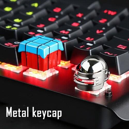 Keyboard Accessories PUBG Theme Metal Key Cap Helmet Airdrop Box Bomb Personality Mechanical Keyboard Key Cap Cherry Mx Switch
