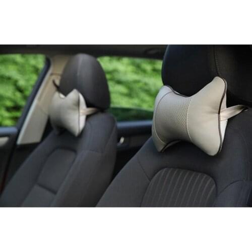 Car Neck Pillows Car Headrest Pillow Neck Rest Cushion Pillow PVC Leather Breathable Mesh Car Neck Headrest Memory Pillow