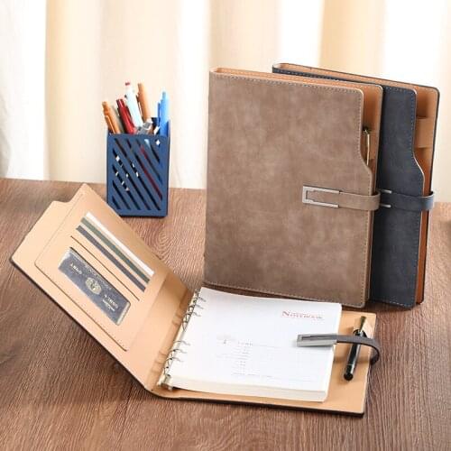 A5 Looseleaf Sheepskin Notebook Business Office Gift Notepad Set can be customized with LOGO
