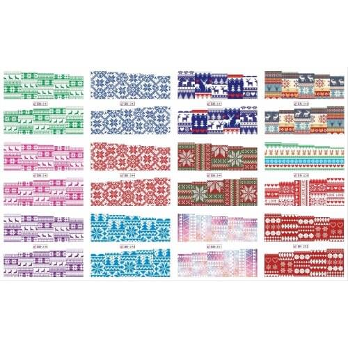 BN241-252 12 pcs New Water Transfer Nail Art Stickers Full Wraps Decals Manicure Care Beauty Grid Styles water nail sticker,#12