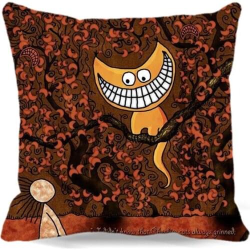 Moon cat comics Printed Square cotton polyester Pillow case Throw Pillow Cover Car Home sofa Decorative