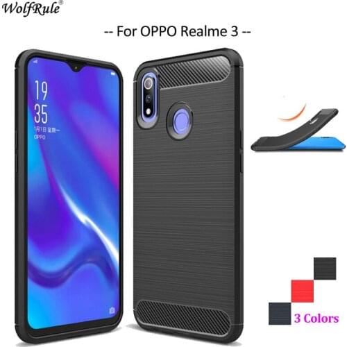 Carbon Fiber Phone Case For OPPO Realme 3 Case Soft TPU Back Cover For OPPO Realme 3 Rugged Protective Phone Bumper Cases 6.22