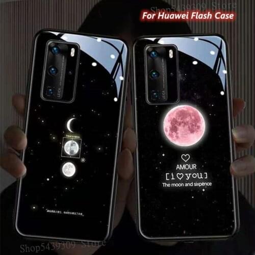 For Huawei P40 P30 P20 Mate30 Mate20 Mate 40 Honor 20 Pro Protective Funda Case Call Night Luminous Led Flash Shell