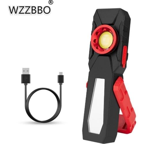 Four-speed Adjustable Auto Repair Light White Light Hook 360 Rotating COB Inspection Light Rechargeable Portable Flashlight