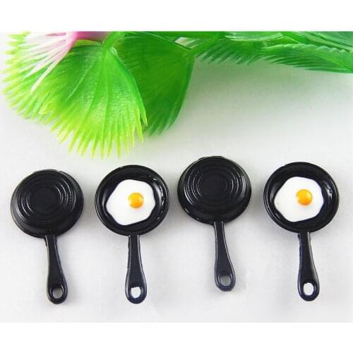 Graceangie Wholesale Unique Design 10PCS Black Tone Enamel Pan With Egg Charms Jewelry Making Finding Christmas Gifts Souvenir