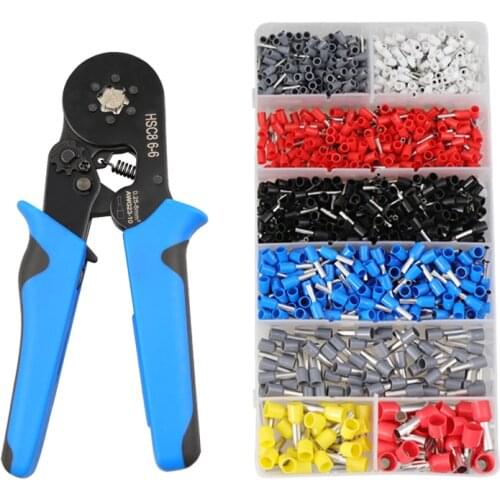 HSC8 6-4 0.25-10mm 23-10AWG Crimping Pliers 1200PCS 700PCS Tube Type Terminal Set Crimp Self-adjusting Tool HSC8-6-6 0.25-6mm D3