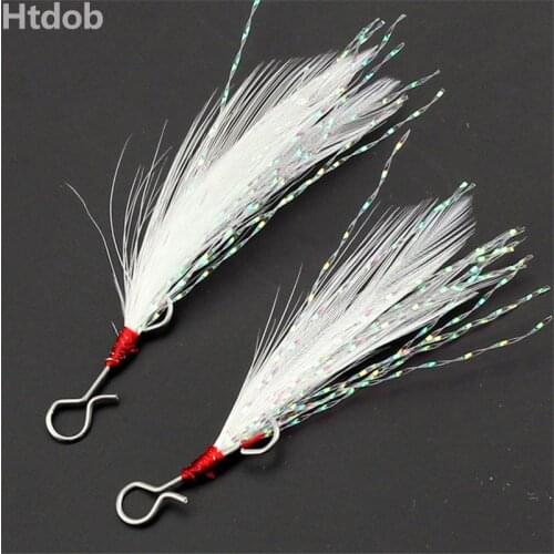 Htdob 50Pcs Plastic Wooden Soft Metal Fishing Lure Feather Spoon Bait Fishing Accessories Tackle for treble hook DIY Lure